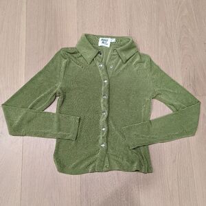 Olice Green Slinky Snap-Up Shirt